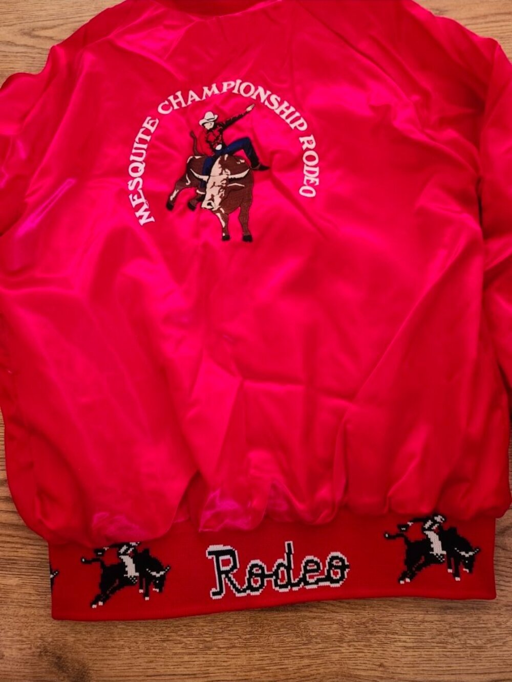 Vintage 80s Mesquite Rodeo Satin Bomber Jacket - Picture 9 of 9